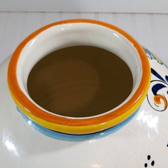 Intrada Toscana Lion Fleur de Lys Crest Cookie Biscotti Jar Vase … - Picture 12 of 14